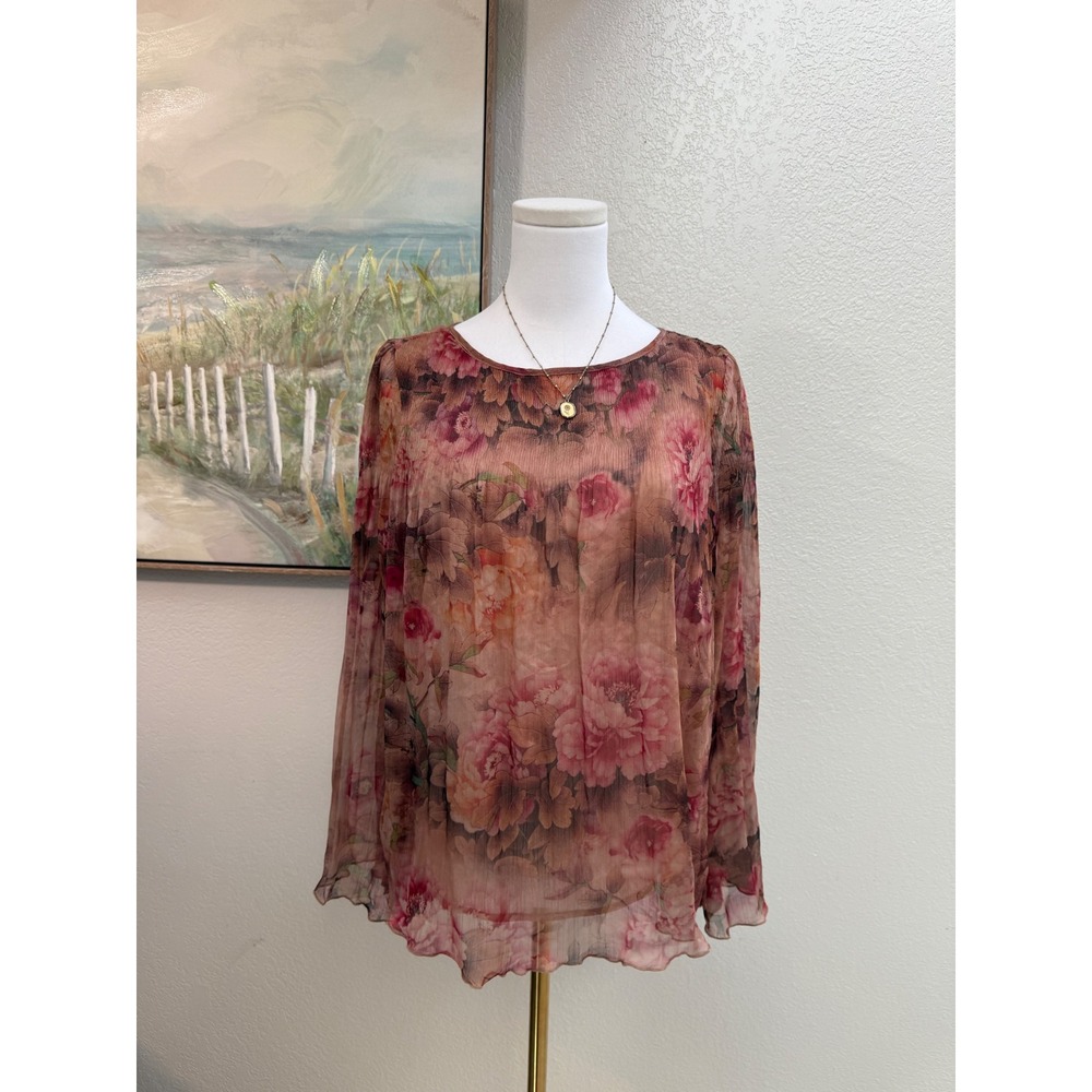 Kensie‎ Jeans Romantic Floral Sheer Blouse